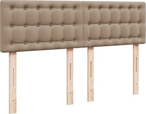vidaXL Κρεβάτι Boxspring με Στρώμα Καπουτσίνο 160x200εκ.από Συνθ.Δέρμα