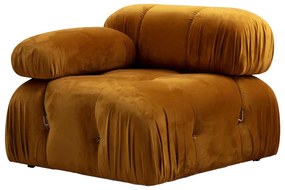 Πολυμορφικός καναπές Divine βελουτέ σε χρώμα μουσταρδί 288/190x75εκ - Ύφασμα - 071-001479