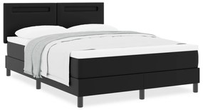 vidaXL Κρεβάτι με Ελατήριο και Στρώμα Μαύρο 140x200 εκ Συνθετικό Δέρμα