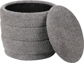 Σκαμπό-μπαούλο Bettia pakoworld μπουκλέ γκρι Φ41x38.5εκ