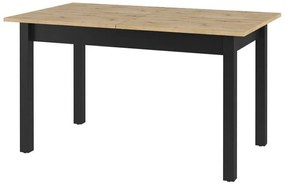 Τραπέζι Fresno G109, Μαύρο, Artisan βελανιδιά, 80x84x146cm, 47 kg, Επιμήκυνση, Ινοσανίδες μέσης πυκνότητας | Epipla1.gr