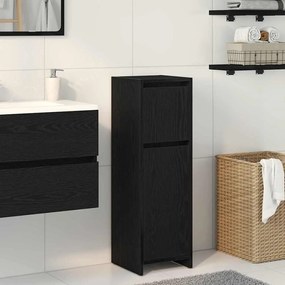 vidaXL Μαύρο Ντουλάπι Μπάνιου Δρύς 30x30x95 εκ. από Επεξεργασμένο Ξύλο