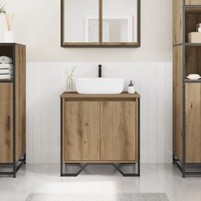 vidaXL Ντουλάπι μπάνιου καφέ ξύλο 60x35x50 εκ. επεξεργασμένο ξύλο
