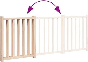 vidaXL Πύλη σκύλου πτυσσόμενη 3 πάνελ 150 cm από μασίφ ξύλο ελάτης