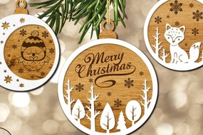 Σετ των 3 Intra απο ξύλο plywood 3mm-4mm πάχος - ΧΡΙΣΤΟΥΓΕΝΝΙΑΤΙΚΟ Πακέτο παιχνιδιών Σετ 15 Στολίδι Δίασταση 6x4 cm INTRAFABR-40122762