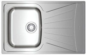 Νεροχύτης Inox TEKA 1 Γούρνα με Ποδιά  για Ένθετη Τοποθέτηση 79x50cm STARBRIGHT 45 EASY 115120037