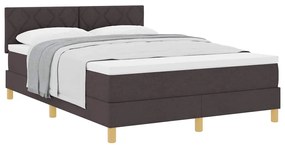vidaXL Κρεβάτι box spring με στρώμα με στρώμα Σκούρο καφέ Σκούρο καφέ