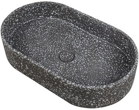 Νιπτήρας Επικαθήμενος Με Βαλβίδα Linus CS-0010-E16 60x35x12cm Volcano Karag Πέτρα, Άμμος