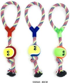 Παιχνίδι σκύλου σχοινί με μπάλα - 40cm - 12pcs - 550565