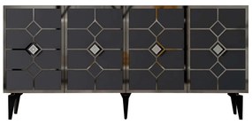 Μπουφές Cagla 475OLV2764 150x40x79cm Anthracite-Silver Particle Board, Melamine