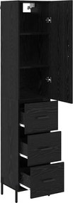 vidaXL Highboard Μαύρη Οξυά 34,5 x 34 x 180 εκ. Επεξεργασμένο ξύλο