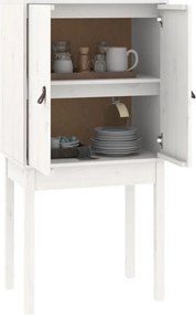 vidaXL Ντουλάπι Ψηλό Λευκό 60 x 40 x 120 εκ. από Μασίφ Ξύλο Πεύκου