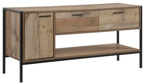 PALLET-W Έπιπλο TV 2 Συρτάρια Ντουλάπι, Ράφι, Μέταλλο Βαφή Μαύρο, Απόχρωση Antique Oak