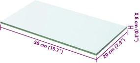 vidaXL Ράφια Πάνελ 2 τεμ. Διάφανα 50 x 20 εκ. Γυάλινα