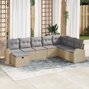 vidaXL Σετ Καναπέ Κήπου 8 pcs μπεζ και ανοιχτό γκρι 289 x 179 x 85 εκ.