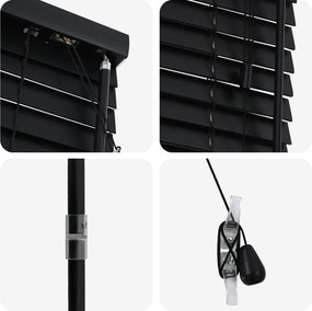 vidaXL Βενετσιάνικη Σκίαση Μαύρο 65 x 250 cm 35 mm