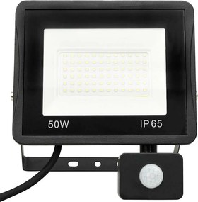 vidaXL Προβολέας LED με Αισθητήρα Θερμό Λευκό 50 W