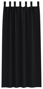vidaXL Κουρτίνες με κουρτίνες 2 pcs Μαύρο 245 x 140 εκ. Πολυεστέρας