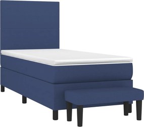 vidaXL Κρεβάτι Boxspring με Στρώμα Μπλε 80x200 εκ. Υφασμάτινο