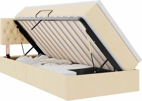 vidaXL Κρεβάτι με αποθηκευτικό χώρο και στρώμα Κρέμ 100 x 200 cm