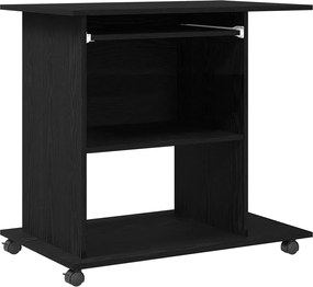 vidaXL Γραφείο Υπολογιστή Μαύρη Δρυς 80x50x75 εκ. από Τεχνητό Ξύλο