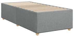 vidaXL Κρεβάτι Boxspring με Στρώμα Ανοιχτό Γκρι 100x200 εκ. Υφασμάτινο