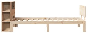 vidaXL Κρεβάτι Βιβλιοθήκη Χωρίς Στρώμα 75x190 εκ Μασίφ Ξύλο Πεύκο