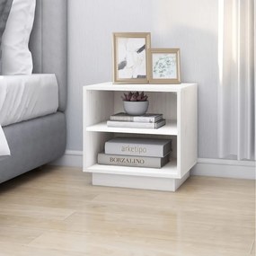 vidaXL Κομοδίνα 2 τεμ. Λευκά 40 x 34 x 40 εκ. από Μασίφ Ξύλο Πεύκου