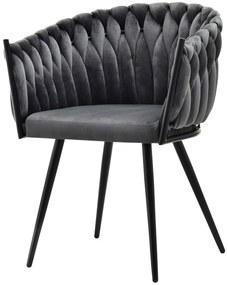 Πολυθρόνα Rosa-Gkri skouro - Mavro - 61.00Χ54.00Χ80.00cm