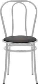 Καρέκλα Βιέννης I pakoworld pu μαύρο-μέταλλο λευκό