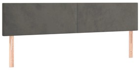 Κρεβάτι Boxspring με Στρώμα Σκούρο Γκρι 160x200 εκ. Βελούδινο - Γκρι