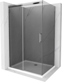 Mexen Omega καμπίνα ντους συρόμενη 100 x 90 cm, γραφίτης, χρώμιο + ντουζιέρα Flat,