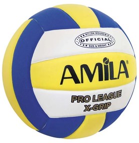 Μπάλα Volley AMILA #5 Κολλητή PVC 2mm Τρίχρωμη