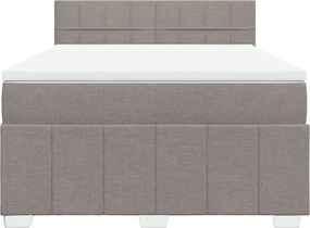 vidaXL Κρεβάτι Boxspring με Στρώμα Taupe 140x190 εκ. Υφασμάτινο