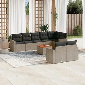 vidaXL Patio Sofa Set 9-θέσια Grey and Dark Grey