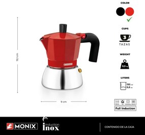 Ιταλικη καφετιερα BRA INOX RED 3T Κόκκινο