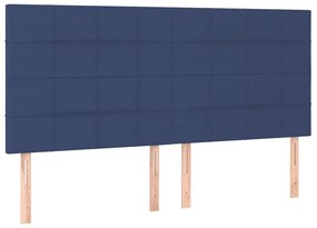 vidaXL Κρεβάτι Boxspring με Στρώμα &amp; LED Μπλε 160x200 εκ. Υφασμάτινο