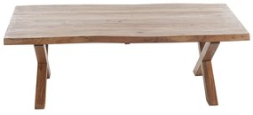 Artekko Maokai Τραπέζι Σαλονιού με Χ Πόδια Ξύλινο Μελί Απόχρωση (135x68x45)cm
