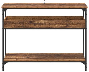 vidaXL Τραπέζι κονσόλας με ράφι Παλαιό ξύλο 100 x 29 x 75 εκ.
