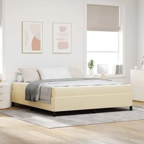 vidaXL Κρεβάτι με ελατήρια Κρεμ 180 x 200 cm ύφασμα