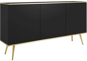Μπουφές Oro K160_Cz_GL 160x39x85cm Anthracite-Gold Μελαμίνη,Μέταλλο
