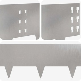 vidaXL Περίγραμμα γκαζόν 10 τμχ. 100 x 25 cm Ανοξείδωτο Ατσάλι Ασημί