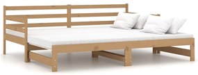 vidaXL Καναπές Κρεβάτι Καφέ Μελί 2 x (90 x 200) εκ. Μασίφ Ξύλο Πεύκου