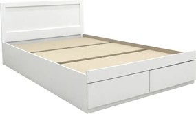Κρεβάτι Olympus pakoworld με συρτάρι σε λευκή απόχρωση 160x200εκ