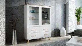Cabinet LOTTA 120 2DSZ4S dimond white/lsonoma oak DIOMMI CAMA-LOTTA-WITRYNA-120-2D4S-BI/DSO
