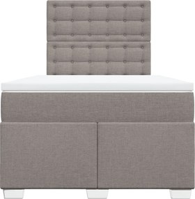 vidaXL Κρεβάτι Boxspring με Στρώμα Taupe 120x200 εκ. Υφασμάτινο