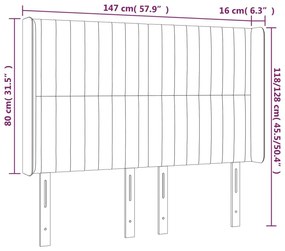 Κεφαλάρι Κρεβατιού LED Taupe 147x16x118/128 εκ. Υφασμάτινο - Μπεζ-Γκρι