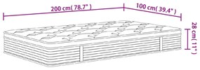 ΣΤΡΩΜΑ ΜΕ POCKET SPRINGS ΜΕΣΑΙΑ PLUS ΣΚΛΗΡΟΤΗΤΑ 100X200 ΕΚ. 372861