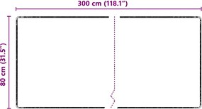 vidaXL Δερμάτινο Χαλί Μαύρο 80 x 300 cm 100% Πολυπροπυλένιο Τούφτα