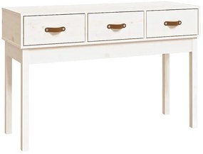 vidaXL Τραπέζι κονσόλα άσπρο 114x40x75 εκ. από Μασίφ Ξύλο Πεύκου